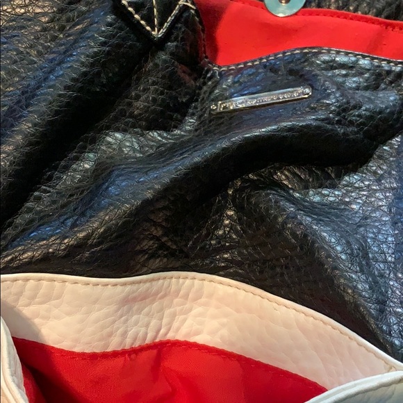 Black/white leather tote by red marcecko - Picture 3 of 8